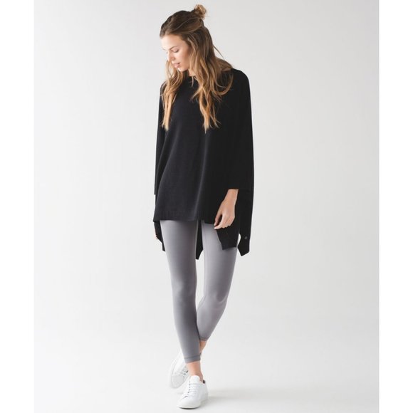 Lululemon Cashmere Tencel Divinity Scarf Poncho Ribbed Knit Cardigan Sweater - Picture 16 of 16